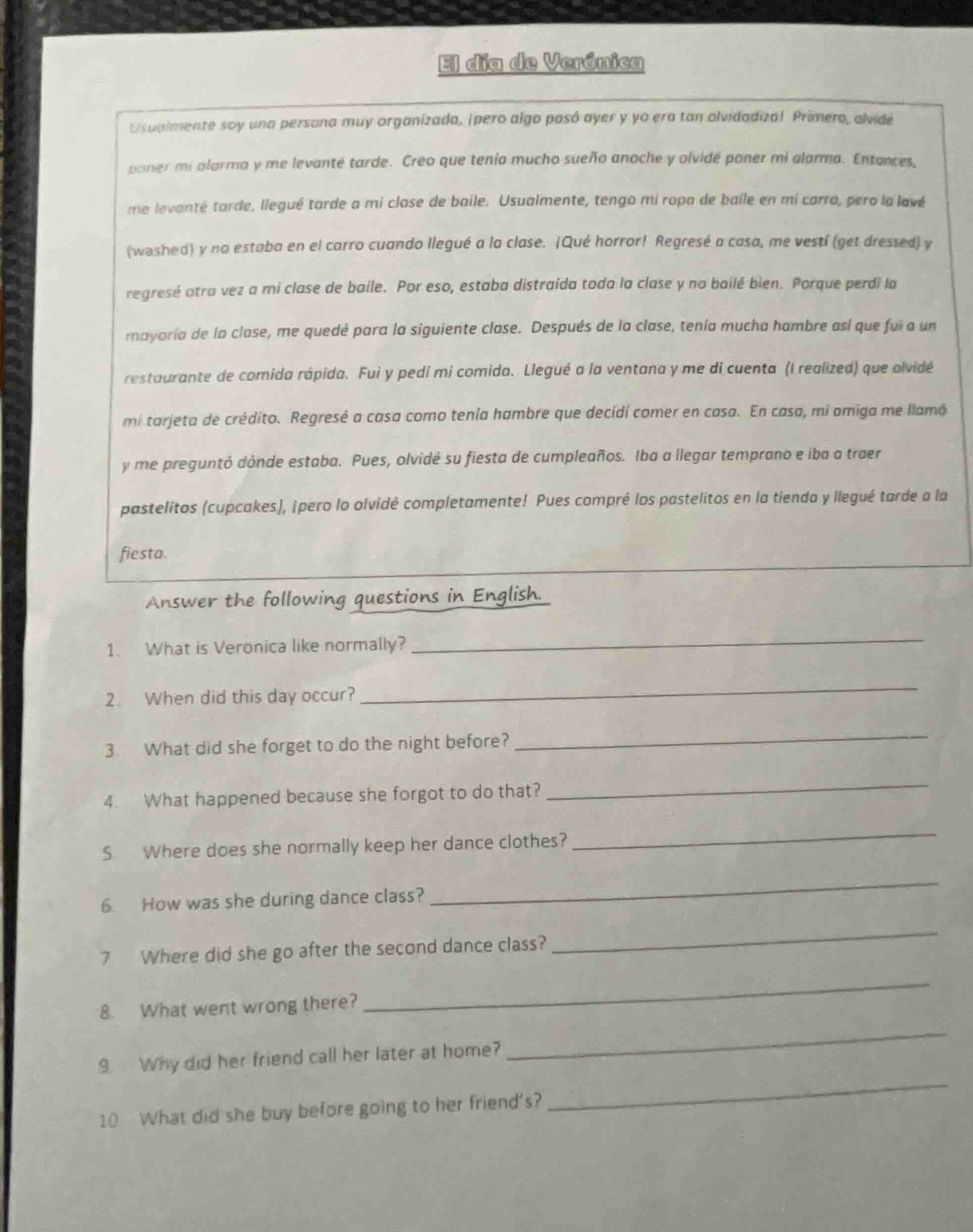 el día de verónica usualmente soy una persona muy organizada, ¡pero alg…