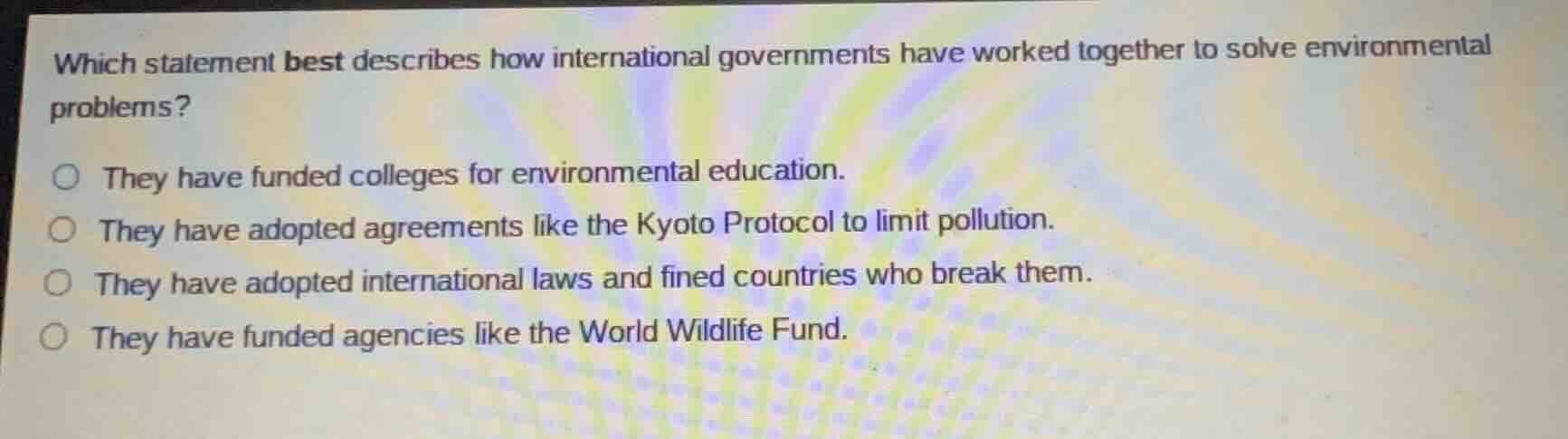 which statement best describes how international governments have worke…