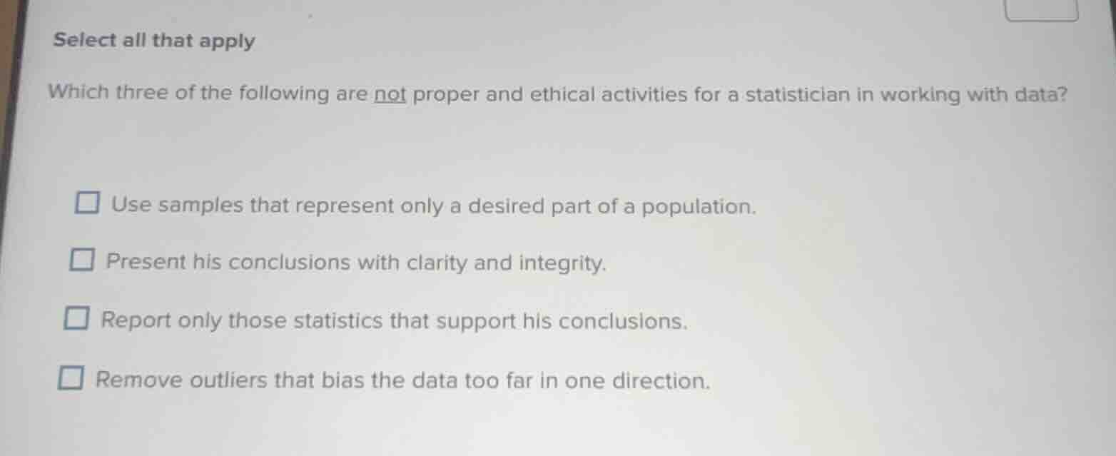 select all that apply which three of the following are not proper and e…