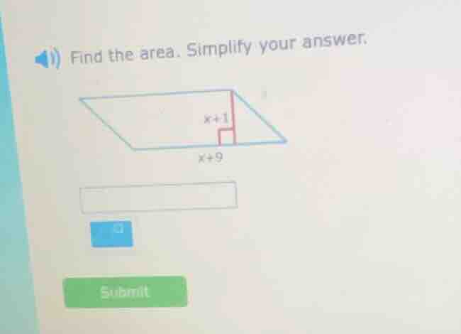 find the area. simplify your answer.