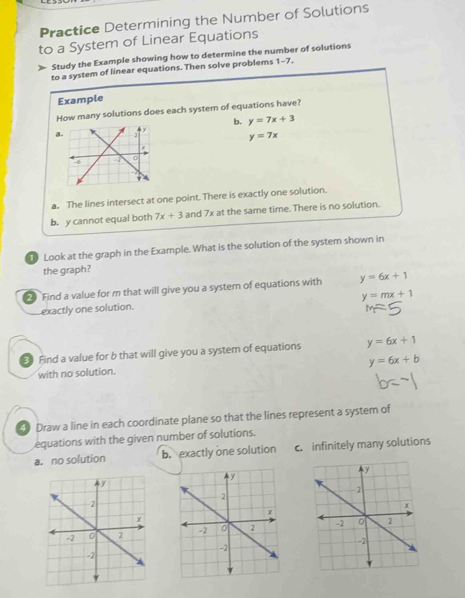 practice determining the number of solutions to a system of linear equa…