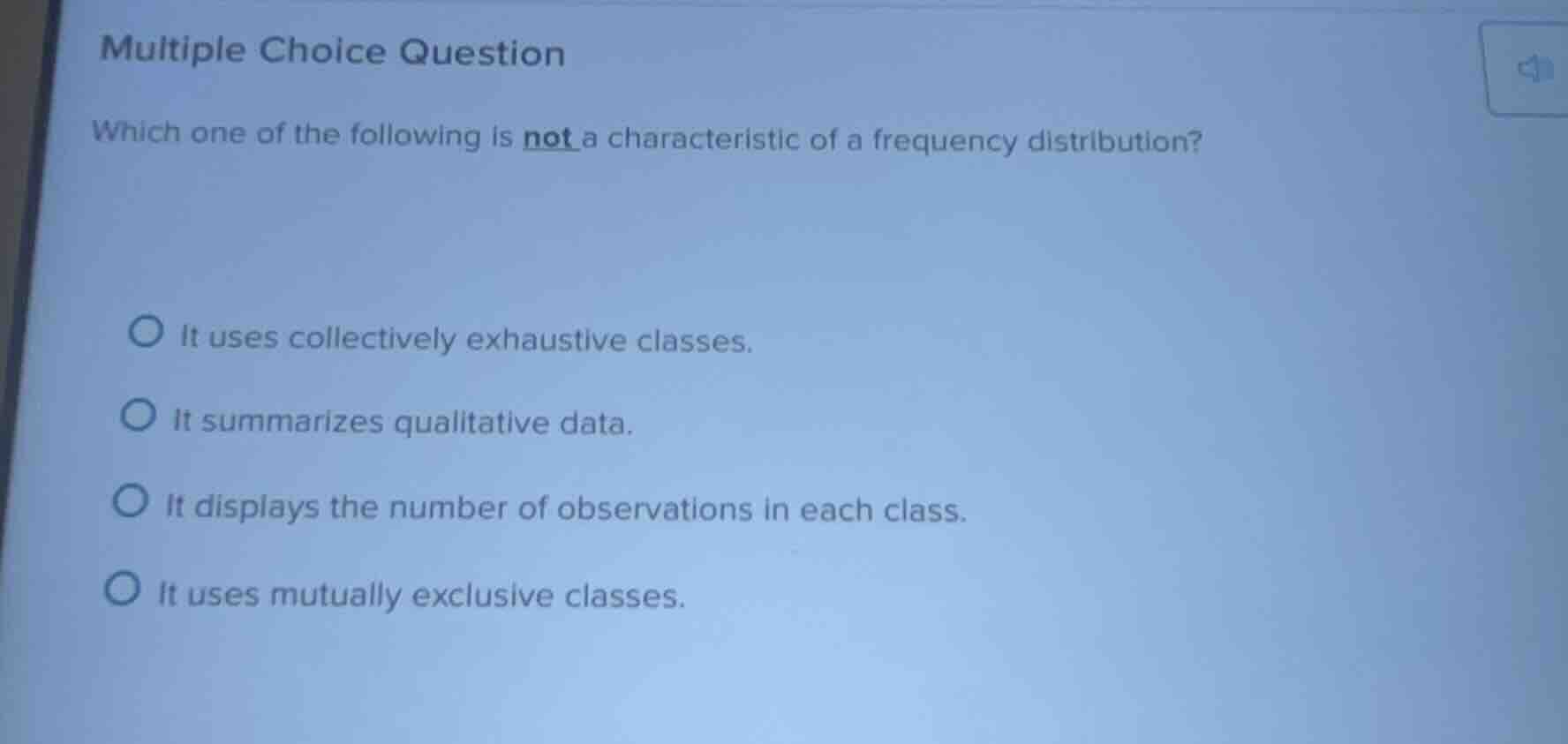 multiple choice question which one of the following is not a characteri…