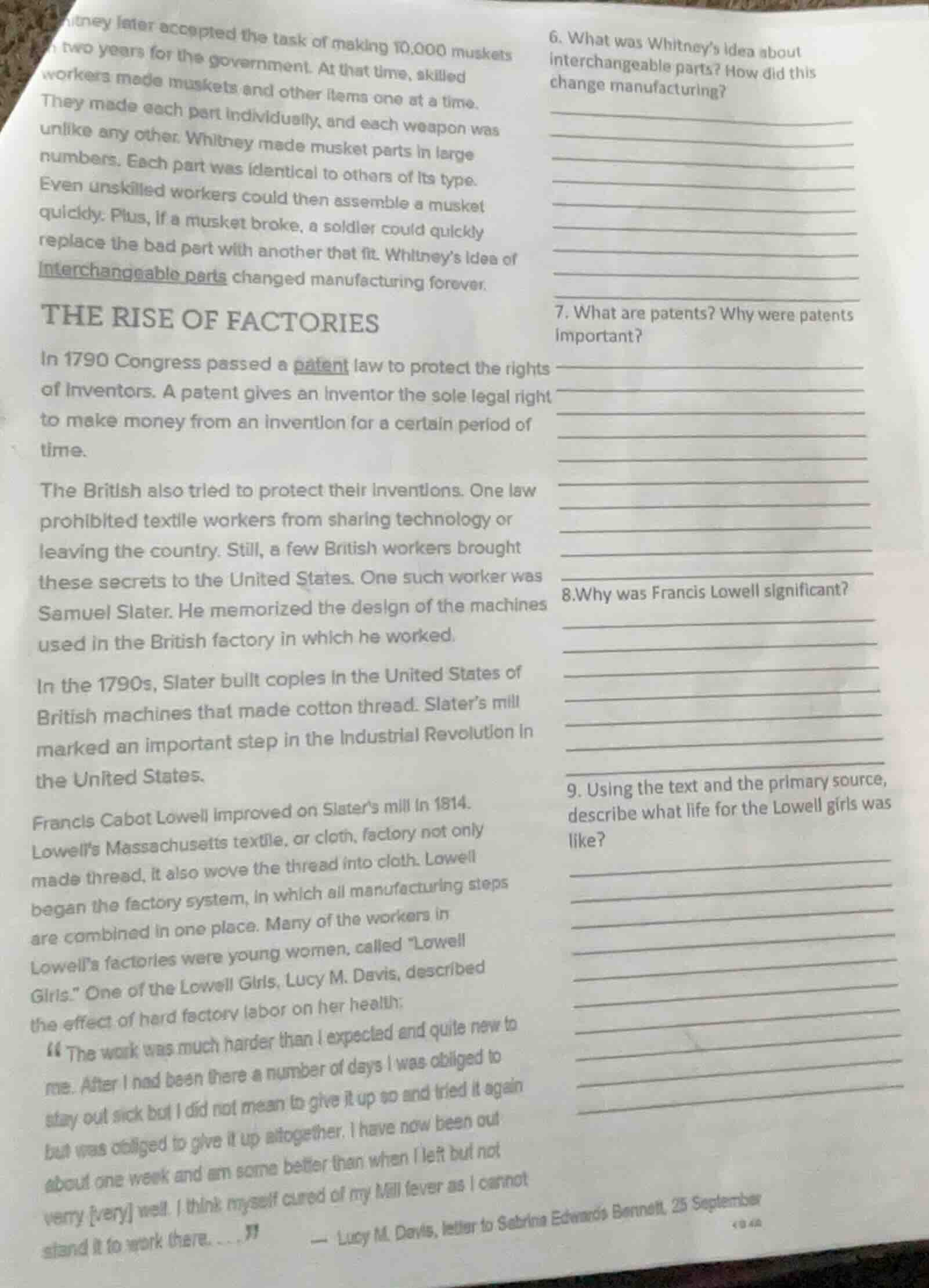 hitney later accepted the task of making 10,000 muskets in two years fo…