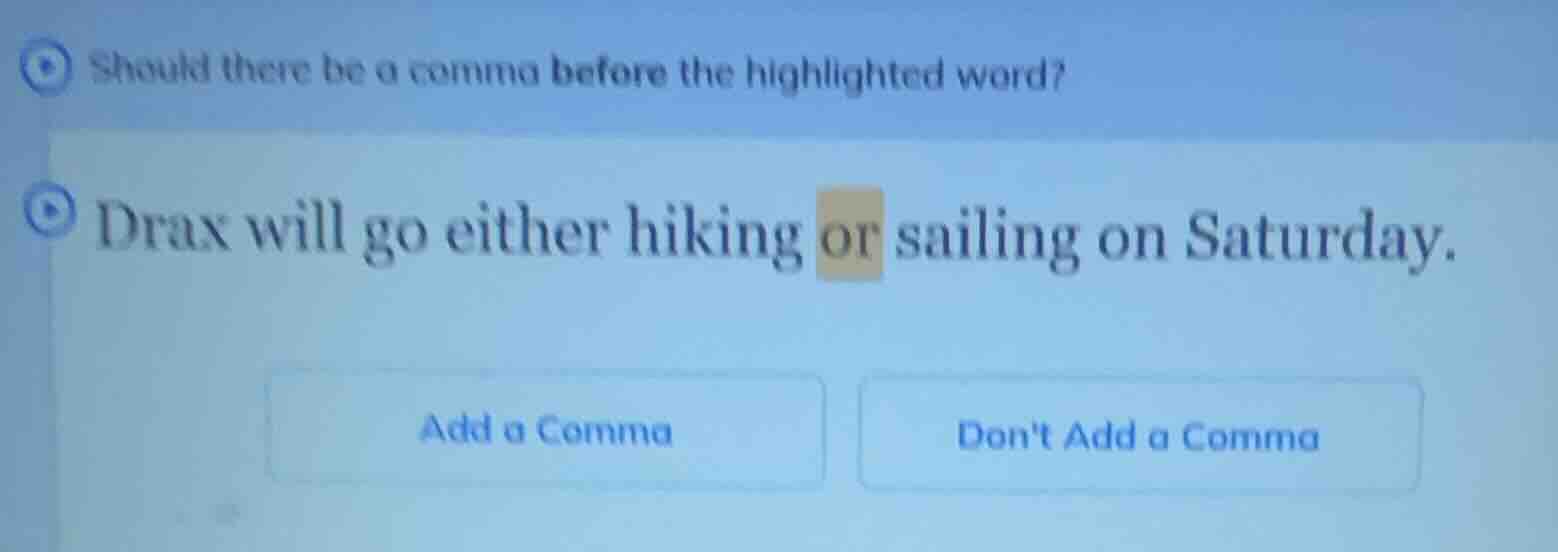 should there be a comma before the highlighted word? drax will go eithe…