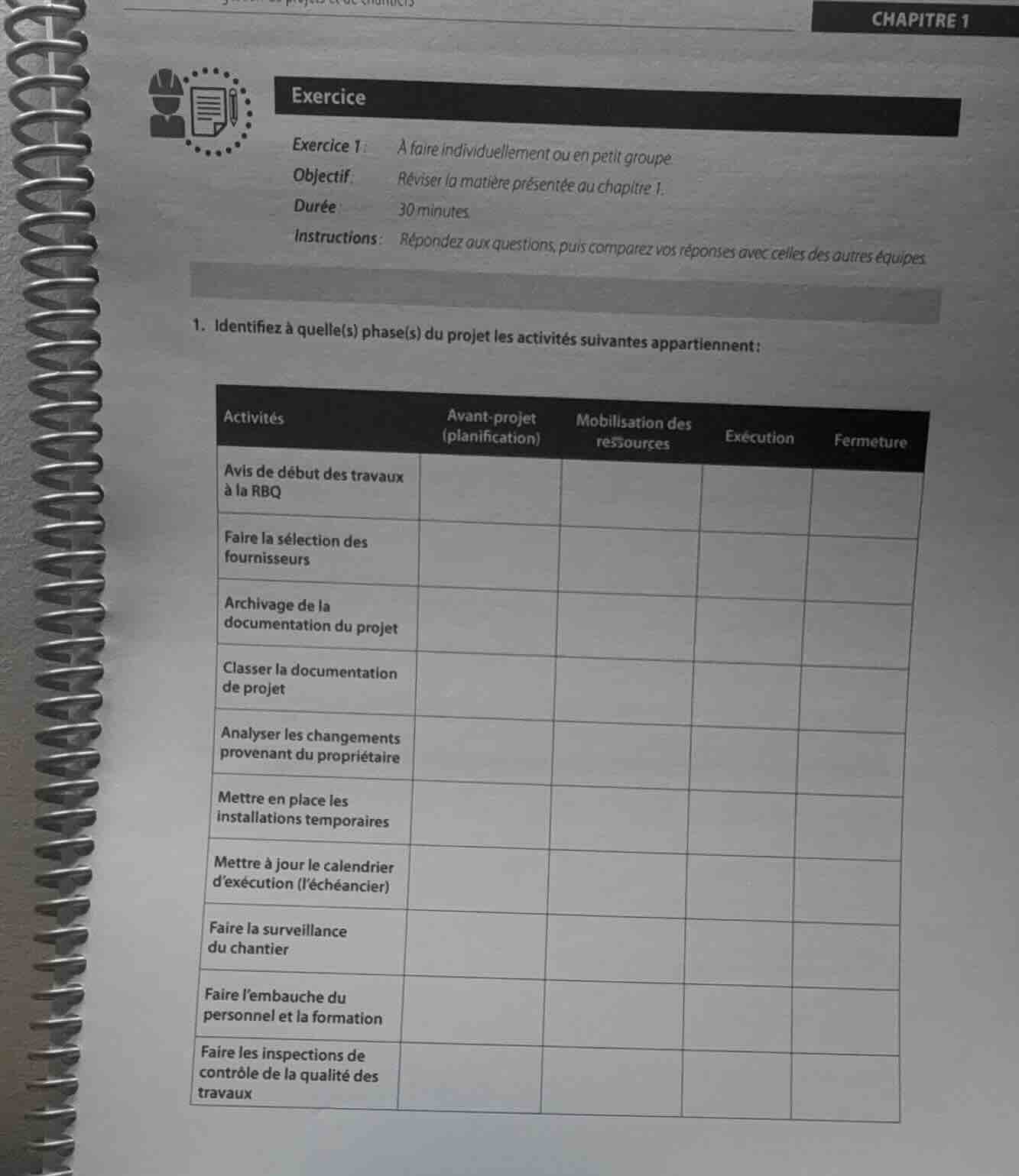 chapitre 1 exercice exercice 1: à faire individuellement ou en petit gr…