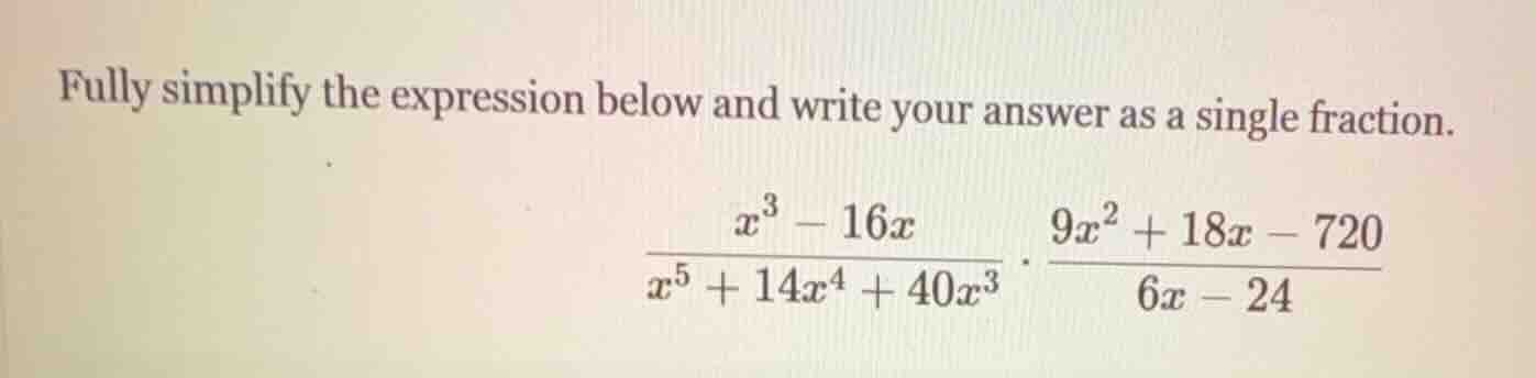 fully simplify the expression below and write your answer as a single f…