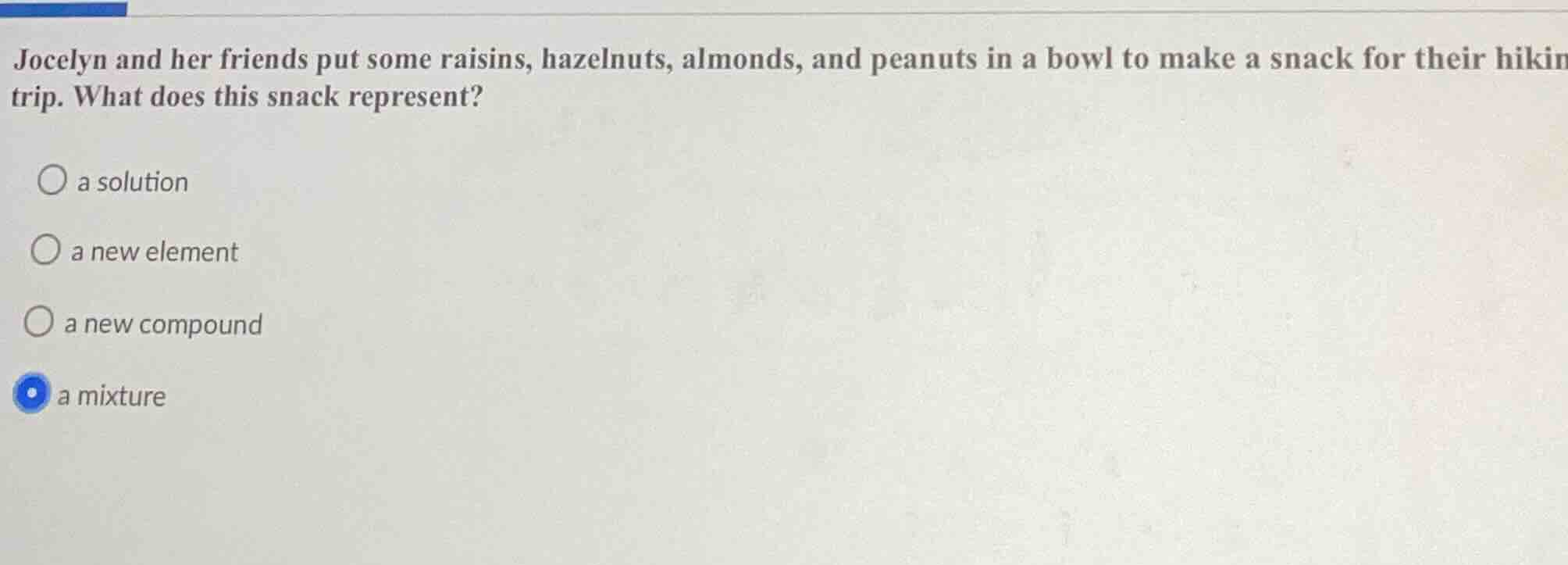 jocelyn and her friends put some raisins, hazelnuts, almonds, and peanu…