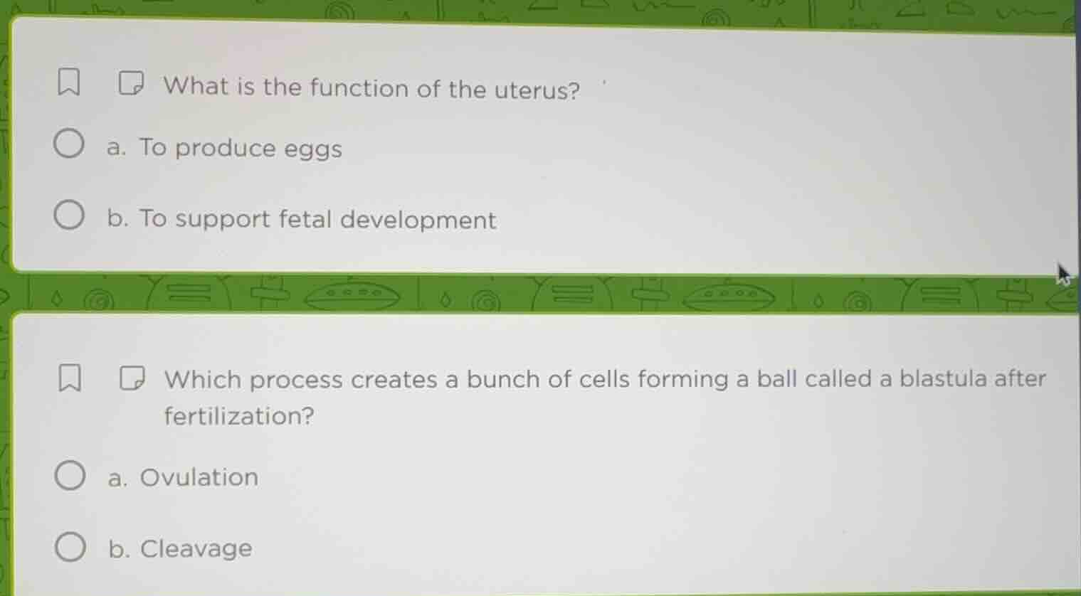 what is the function of the uterus? a. to produce eggs b. to support fe…