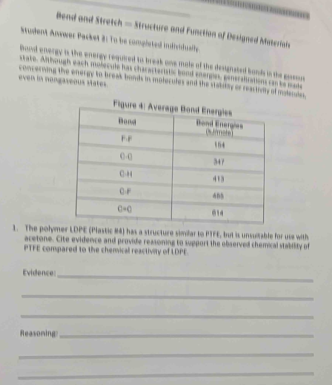 bend and stretch = structure and function of designed materials student…