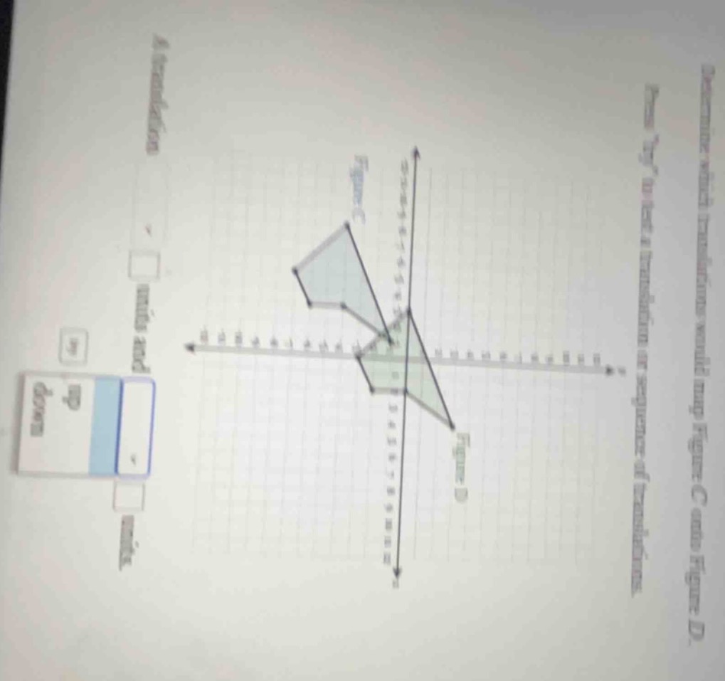 determine which translations would map figure c onto figure d. press \t…