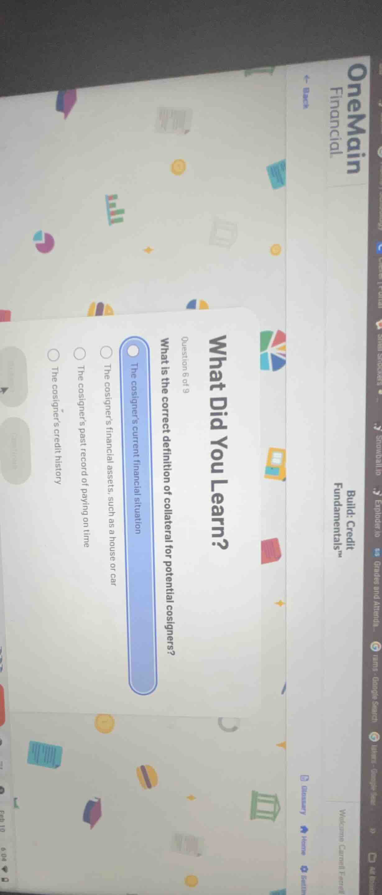 onemain financial.build: credit fundamentals™what did you learn?questio…