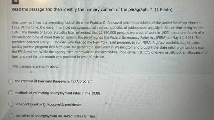 20 read the passage and then identify the primary content of the paragr…