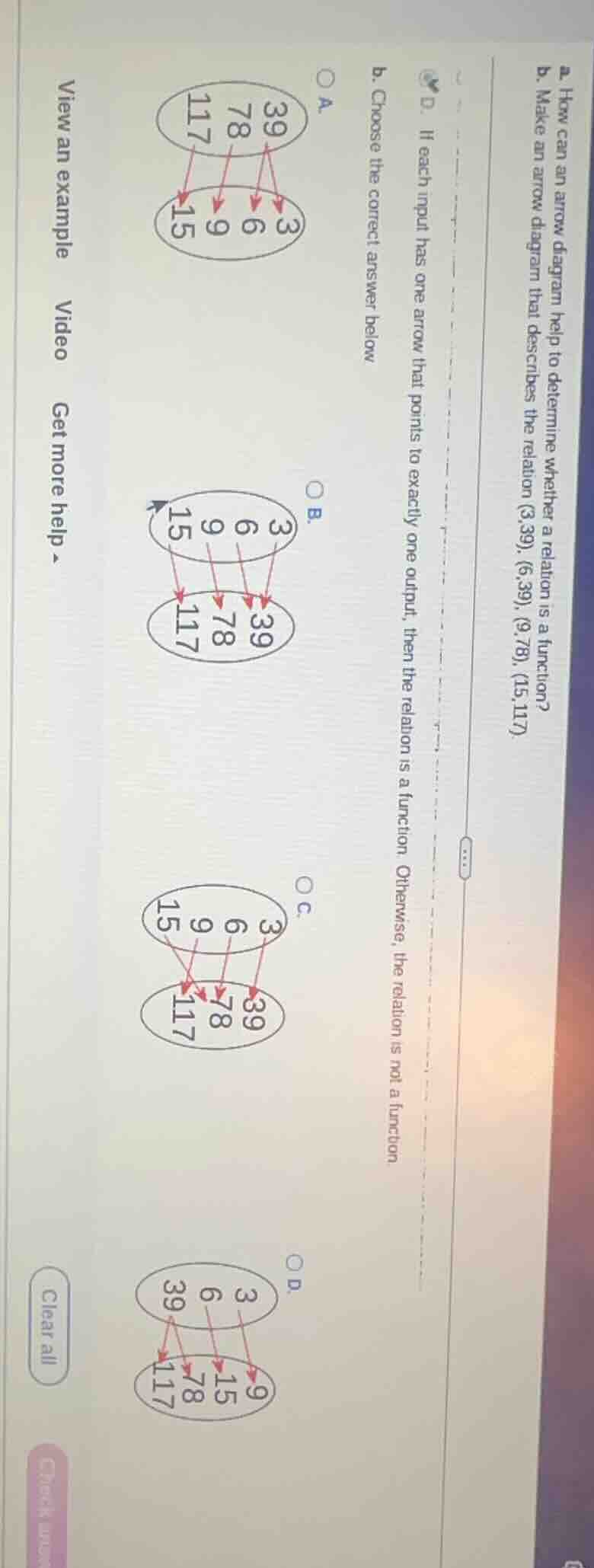 a. how can an arrow diagram help to determine whether a relation is a f…