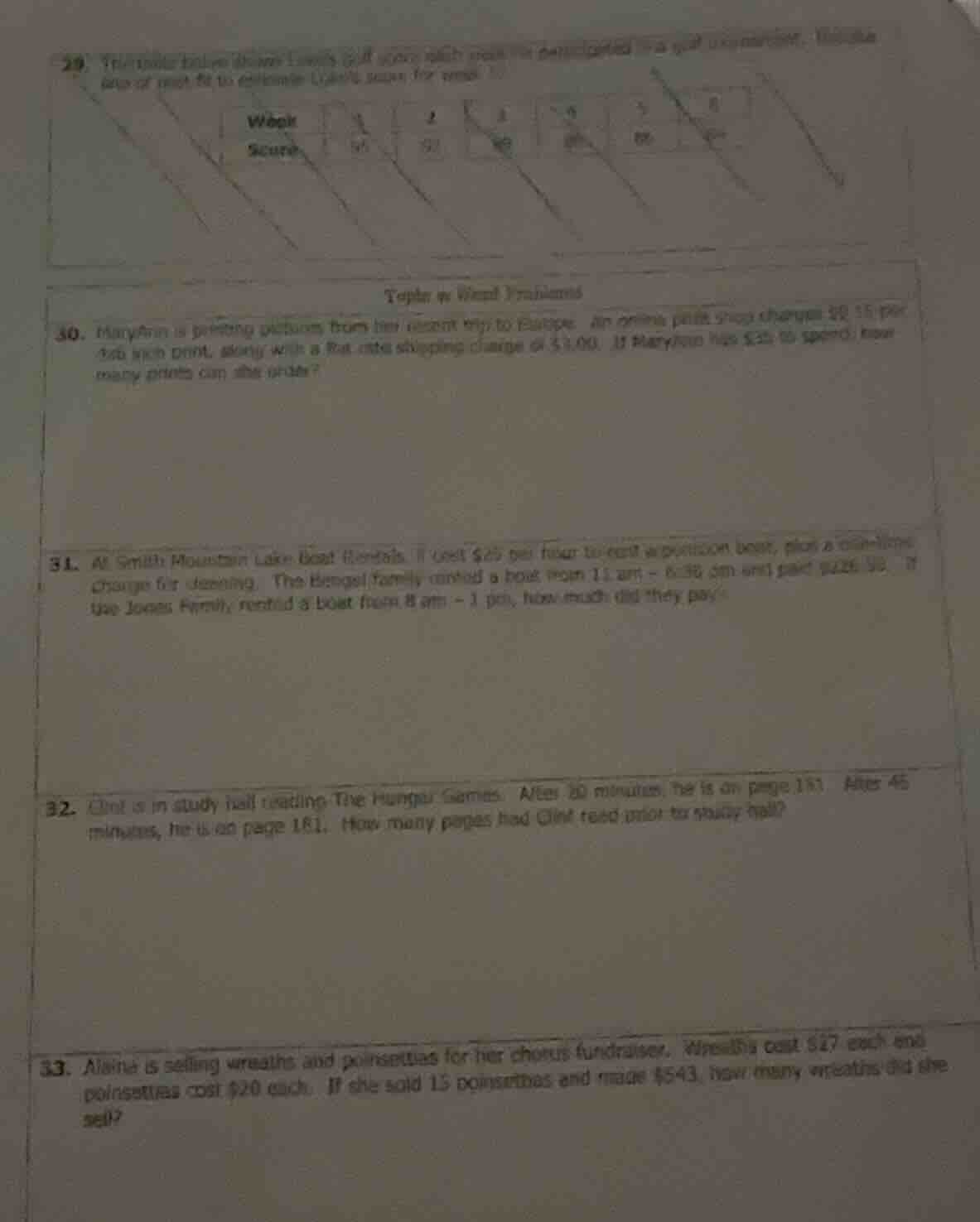 29. the text for question 29 is unclear, only the chart is visible: a t…