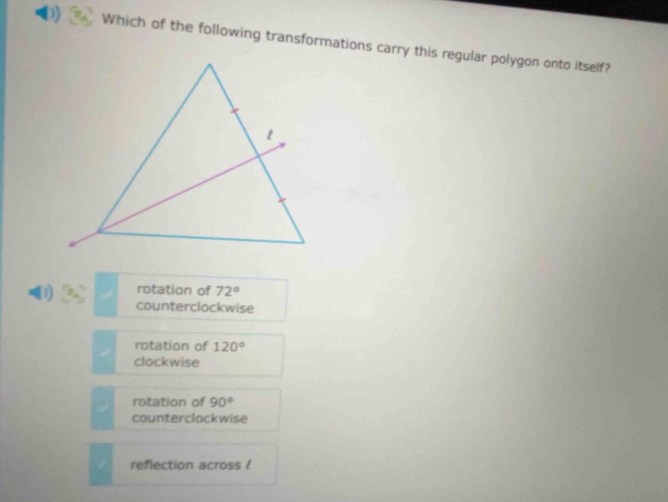 which of the following transformations carry this regular polygon onto …