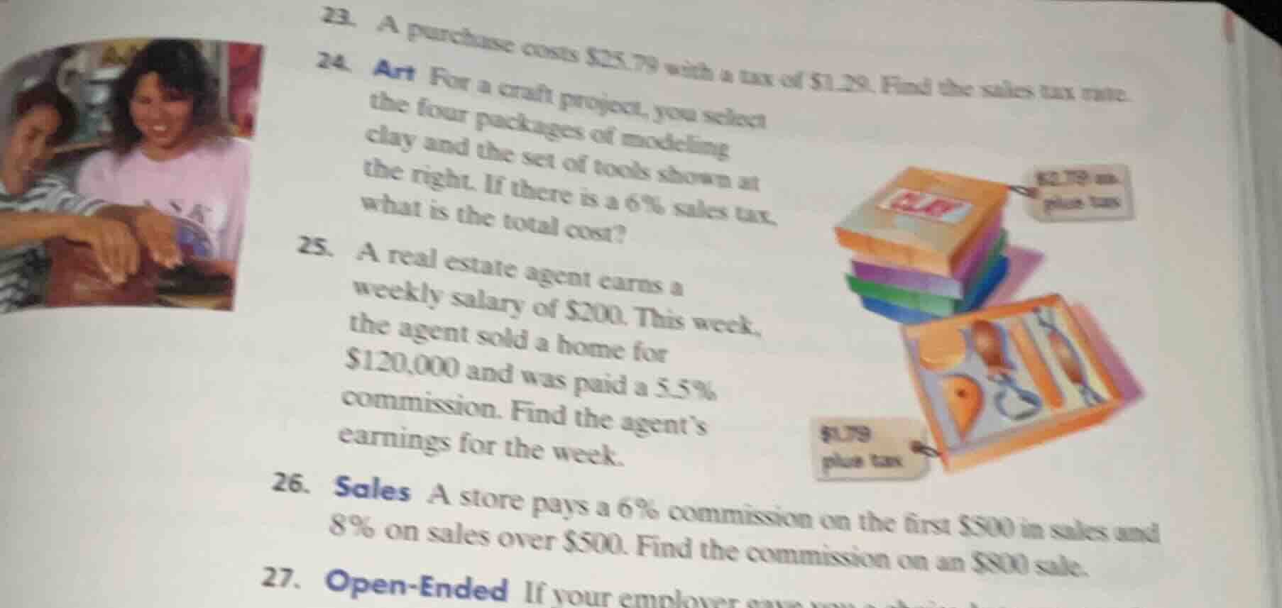 23. a purchase costs $25.79 with a tax of $1.29. find the sales tax rat…