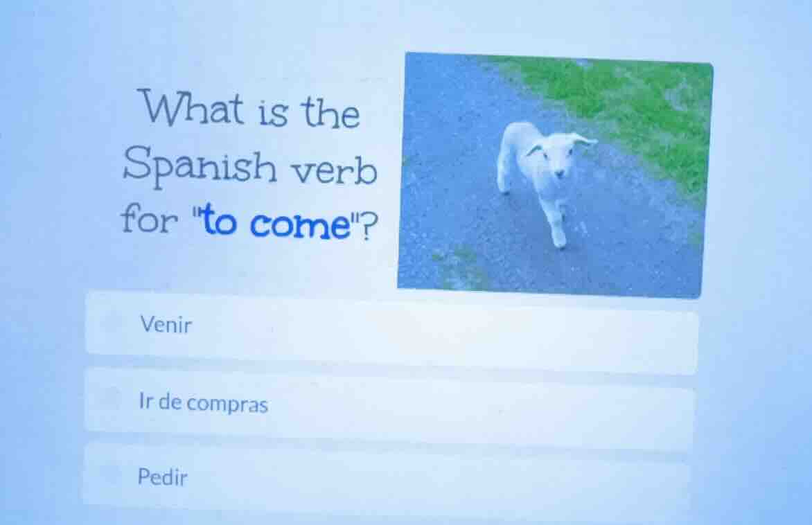 what is the spanish verb for \to come\? venir ir de compras pedir