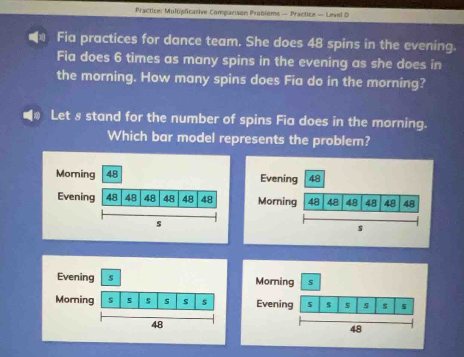 practice: multiplicative comparison problems — practice — level d fia p…