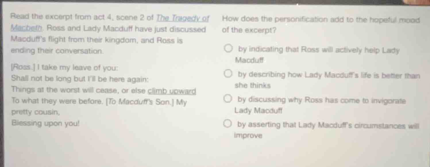 read the excerpt from act 4, scene 2 of the tragedy of macbeth. ross an…