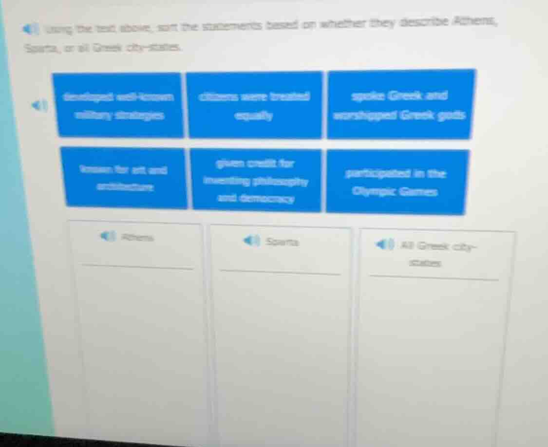 using the text above, sort the statements based on whether they describ…