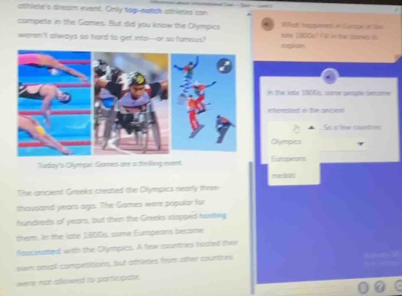 athletes dream event. only top-notch athletes can compete in the games.…