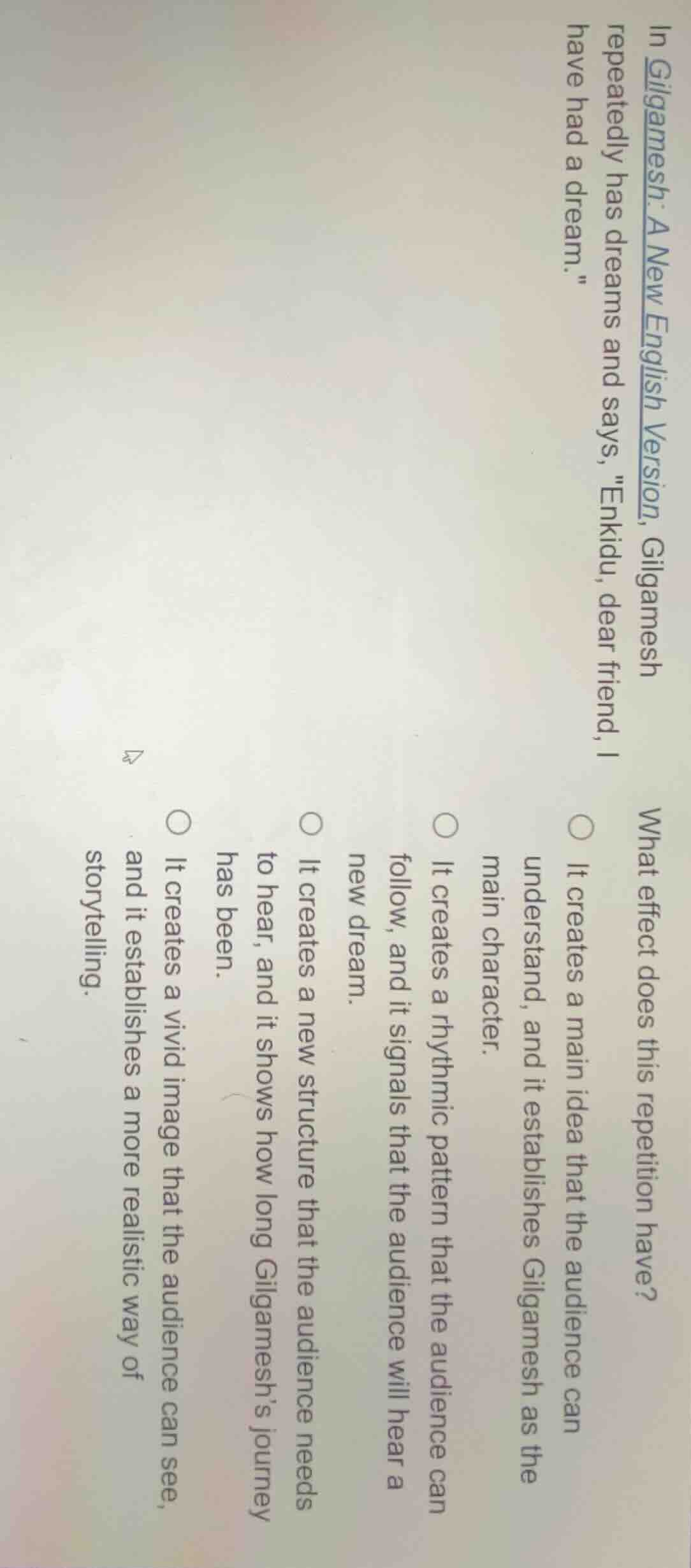 in gilgamesh: a new english version, gilgamesh repeatedly has dreams an…