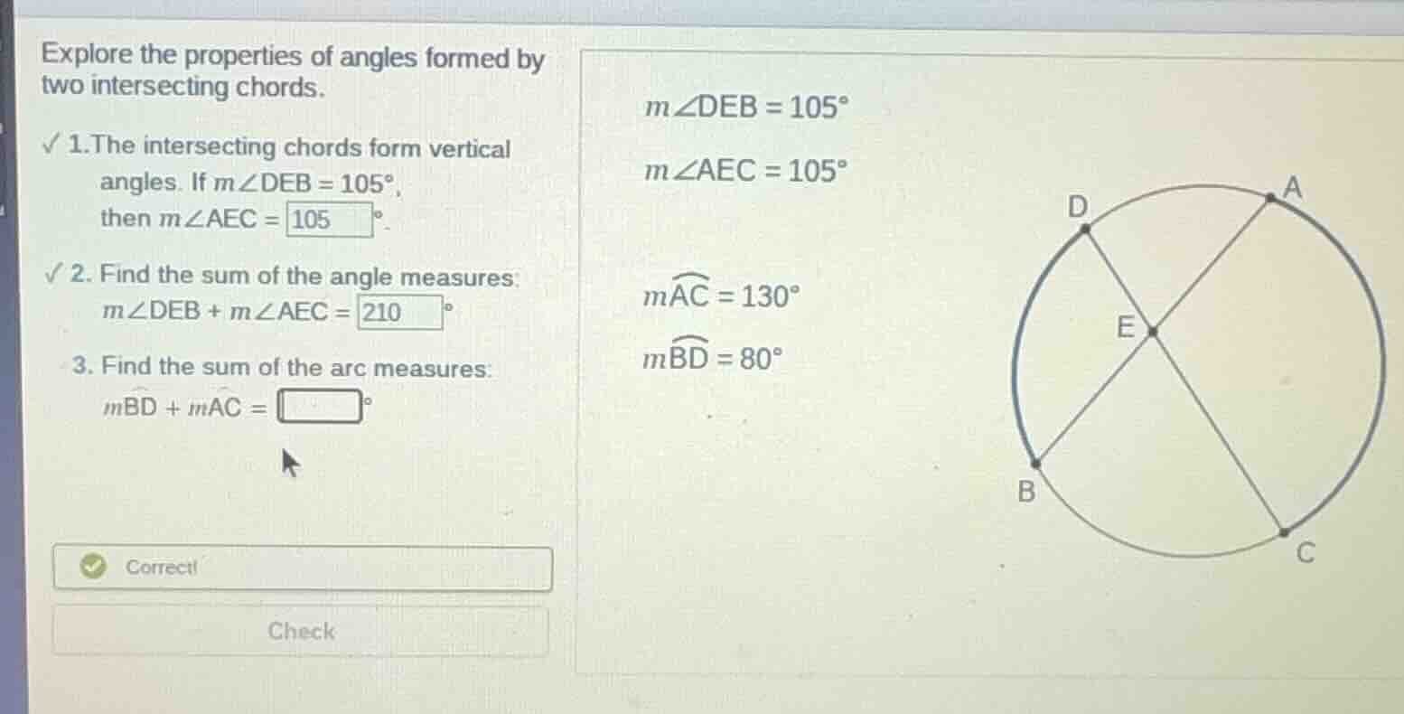 explore the properties of angles formed by two intersecting chords. 1.t…