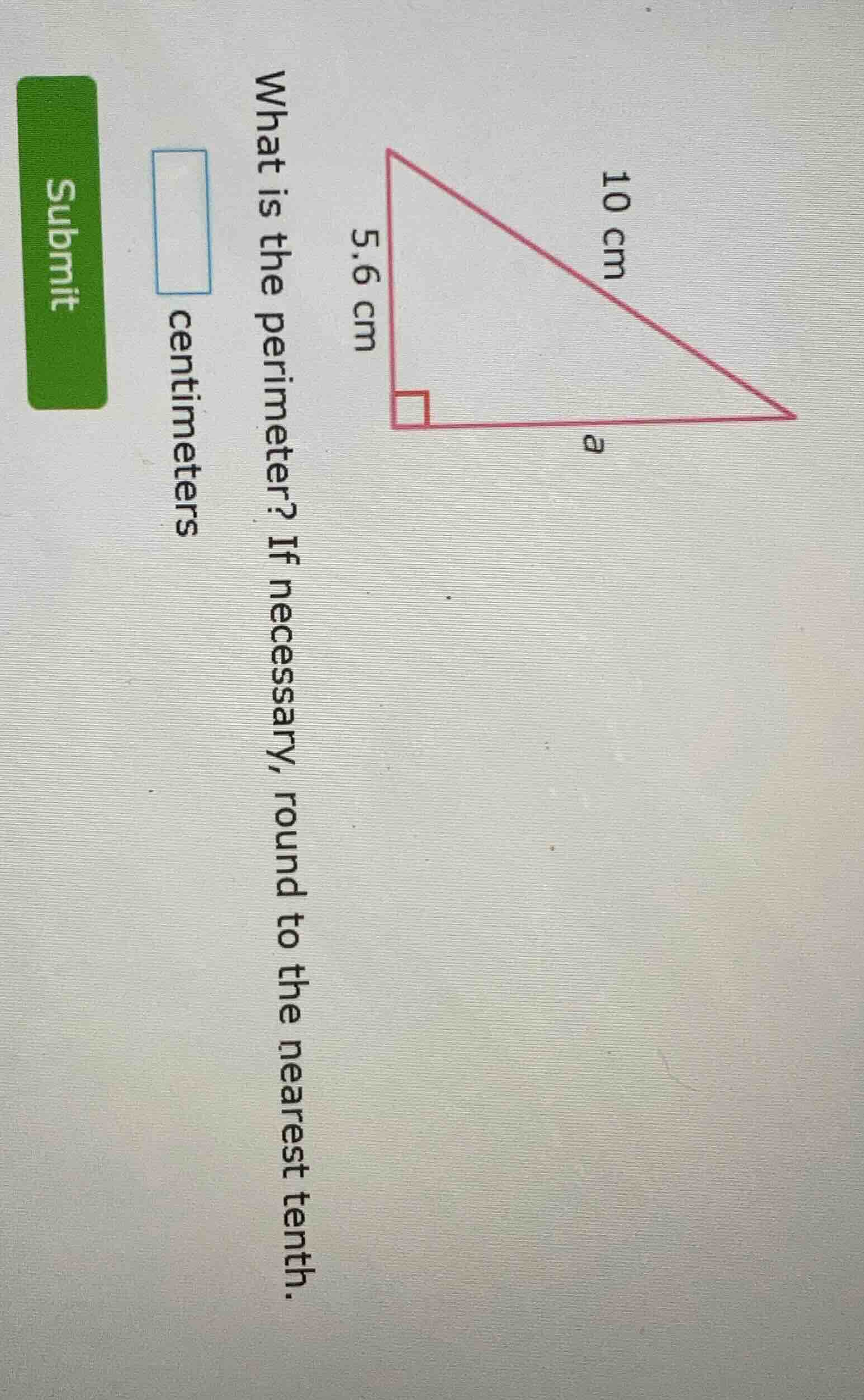 what is the perimeter? if necessary, round to the nearest tenth. □ cent…