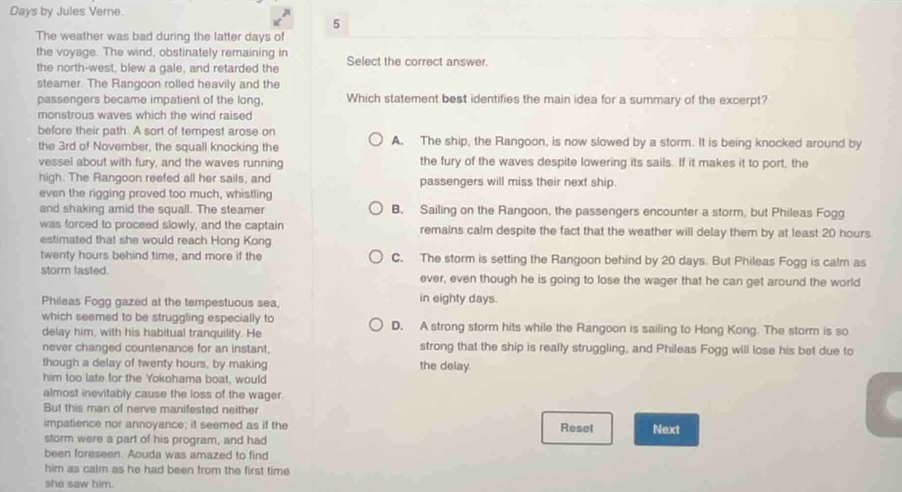 days by jules verne. the weather was bad during the latter days of the …