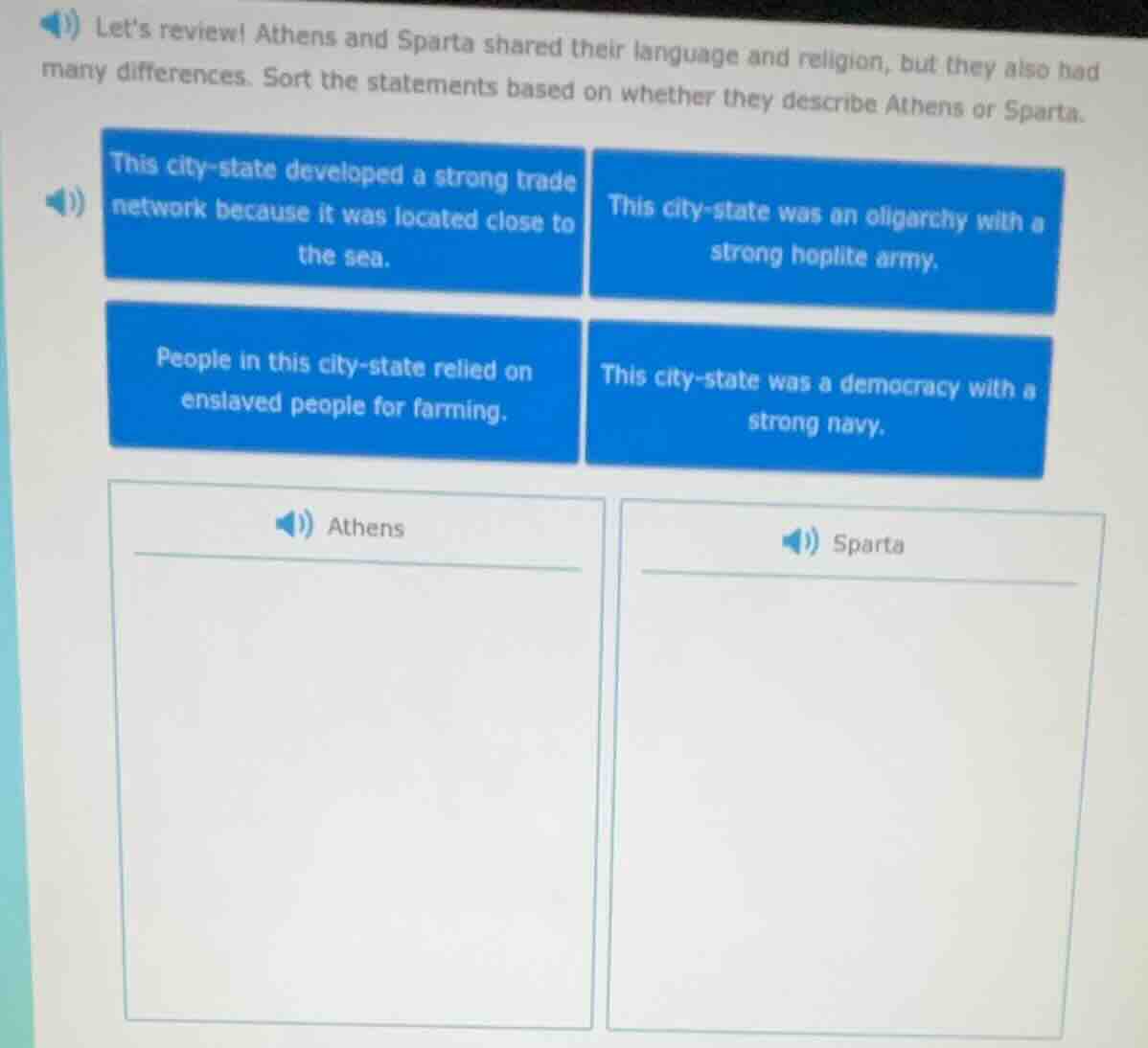 lets review! athens and sparta shared their language and religion, but …