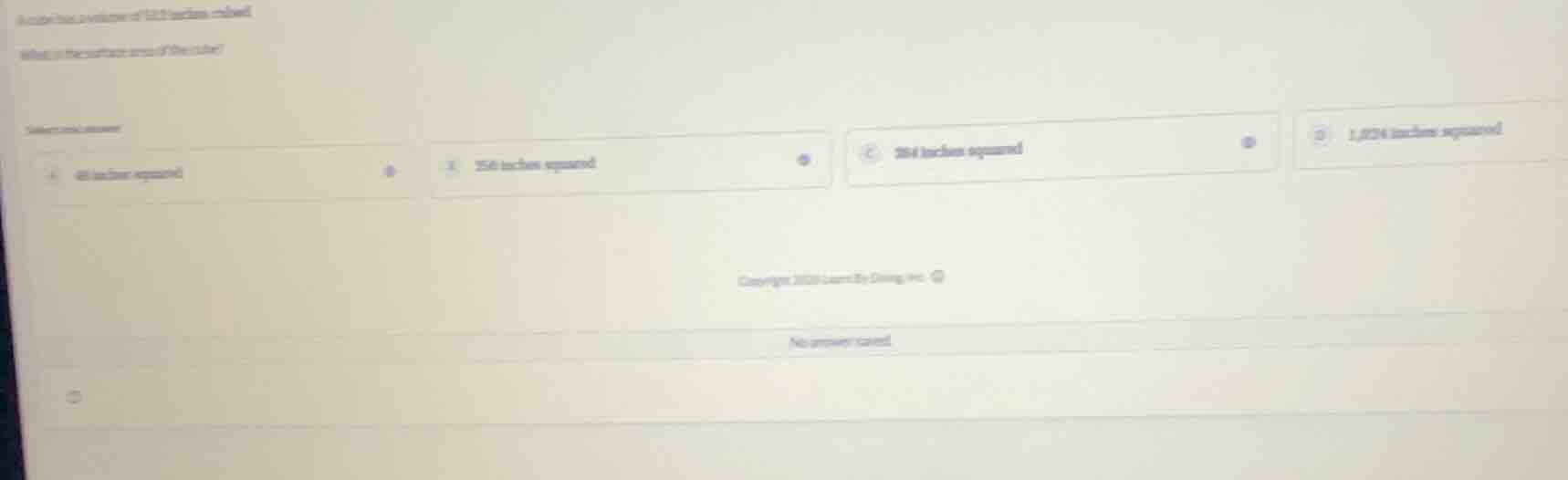 a cube has a volume of 512 inches cubed. what is the surface area of th…