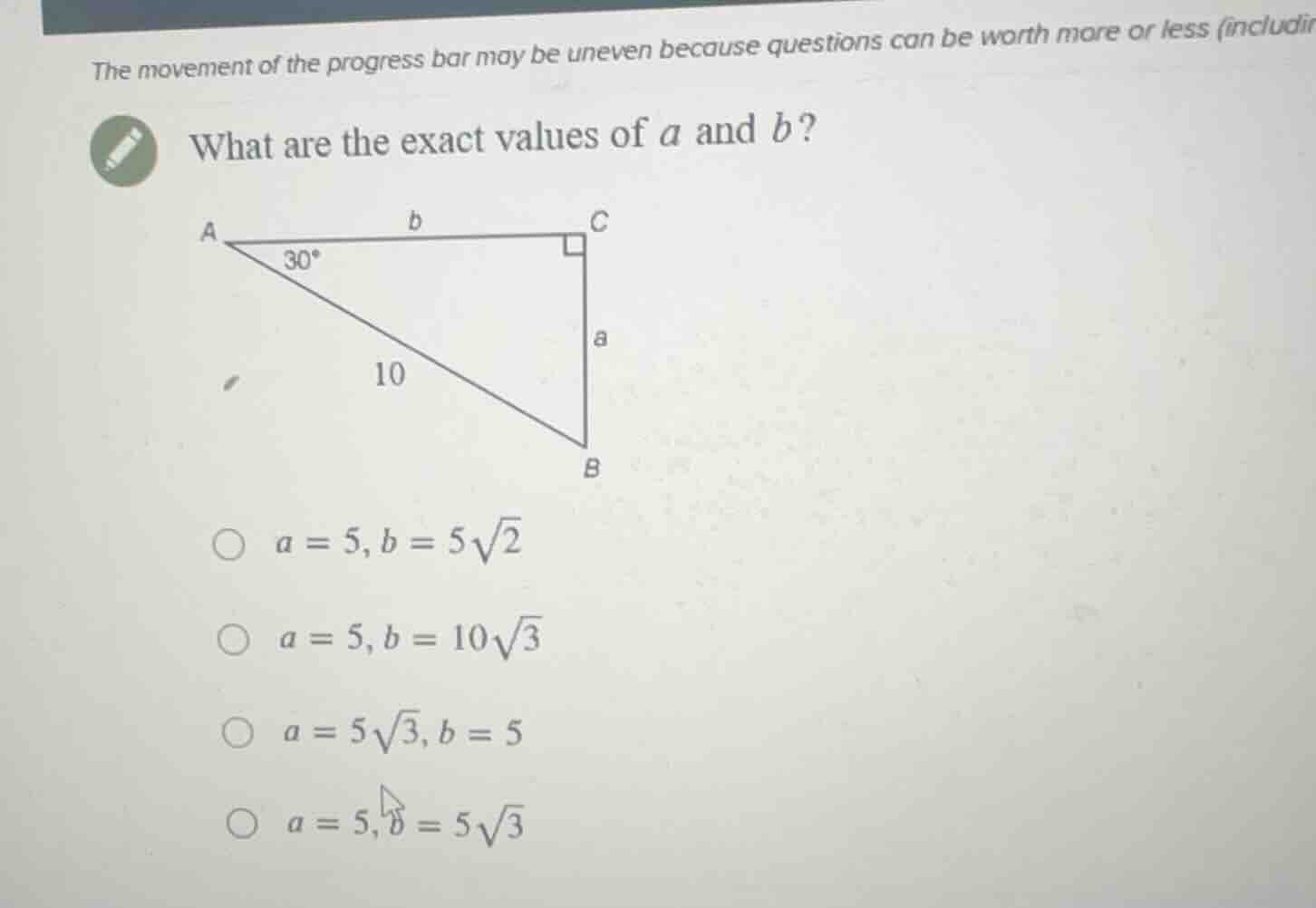 the movement of the progress bar may be uneven because questions can be…