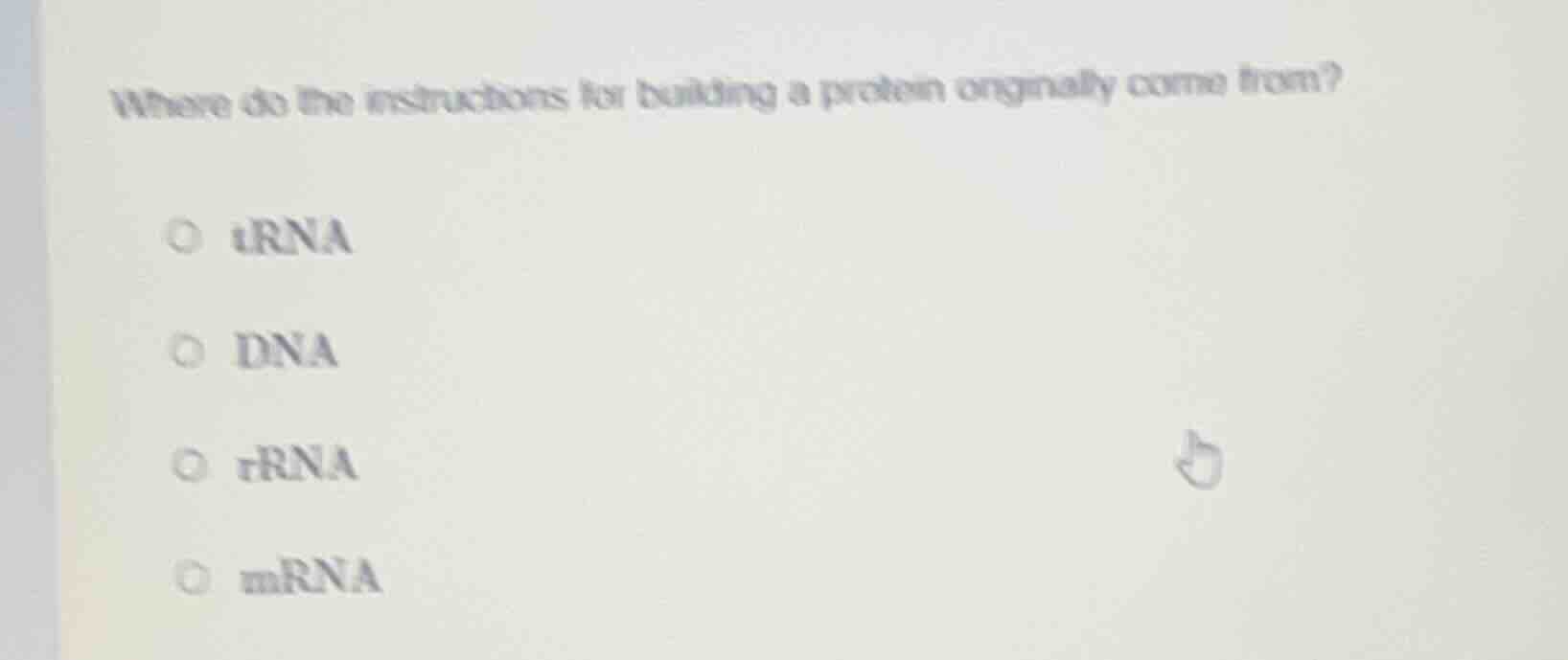 where do the instructions for building a protein originally come from? …