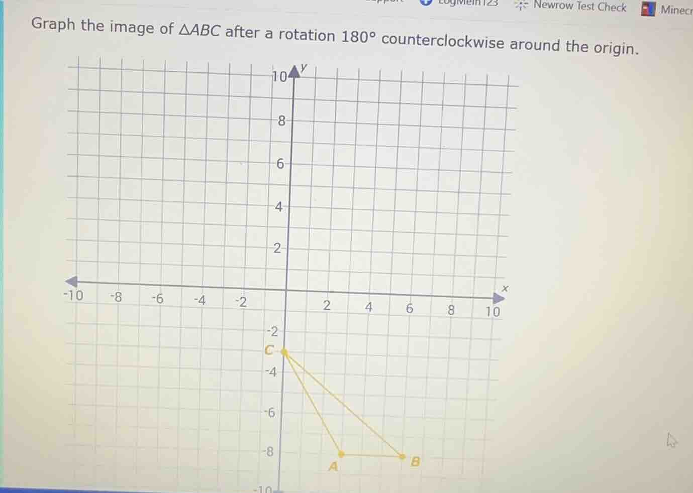 graph the image of $\triangle abc$ after a rotation $180^{\\circ}$ coun…