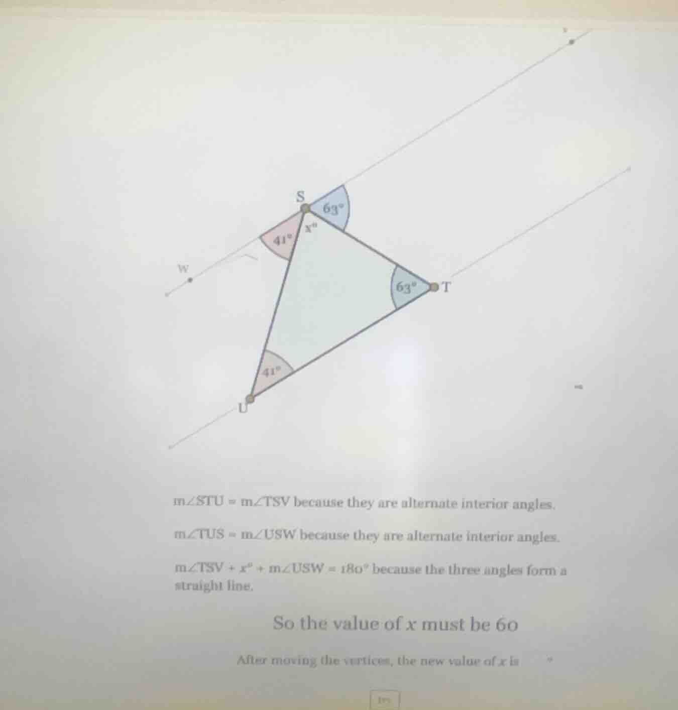 $mangle stu = mangle tsv$ because they are alternate interior angles.$m…