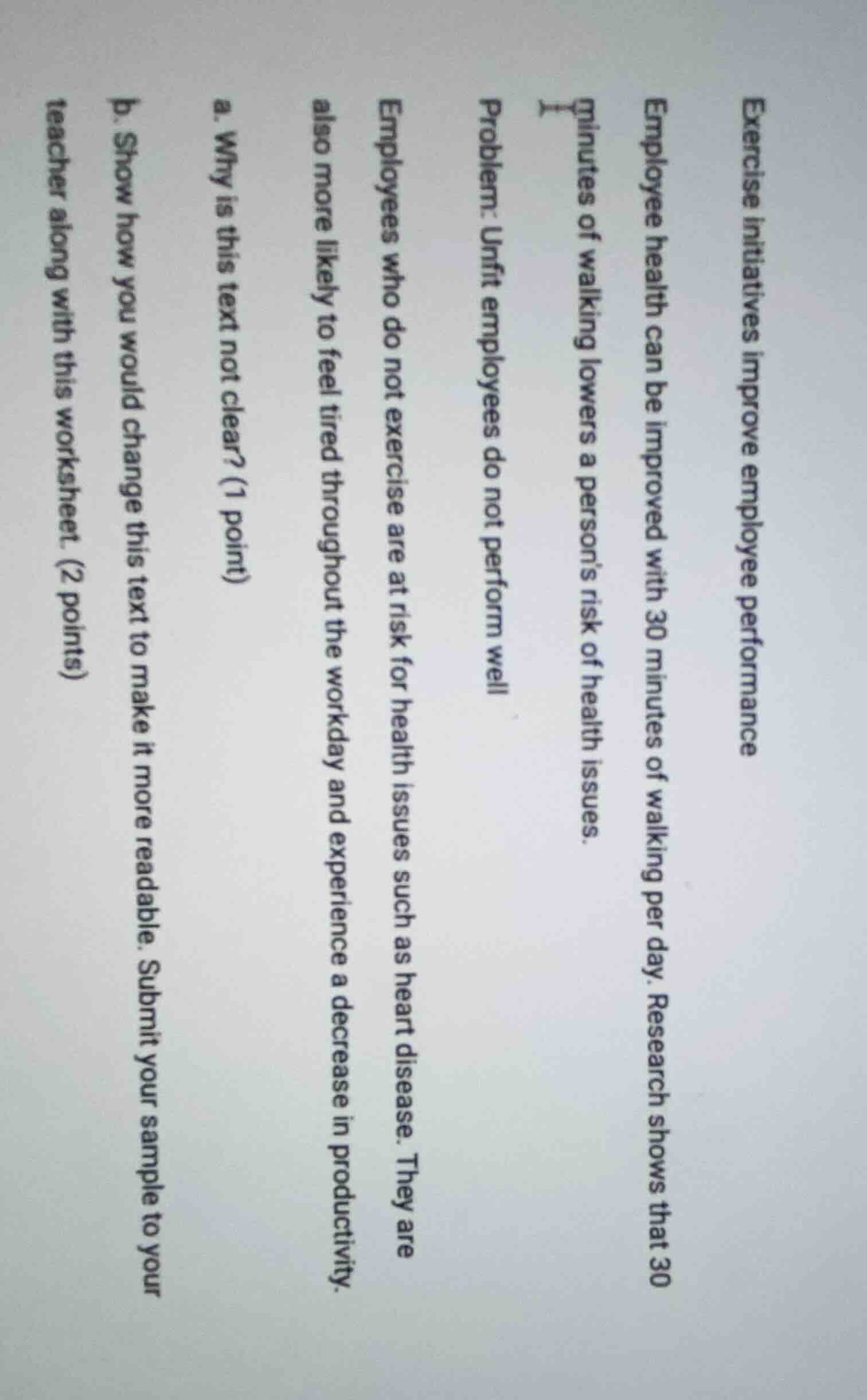 exercise initiatives improve employee performance employee health can b…