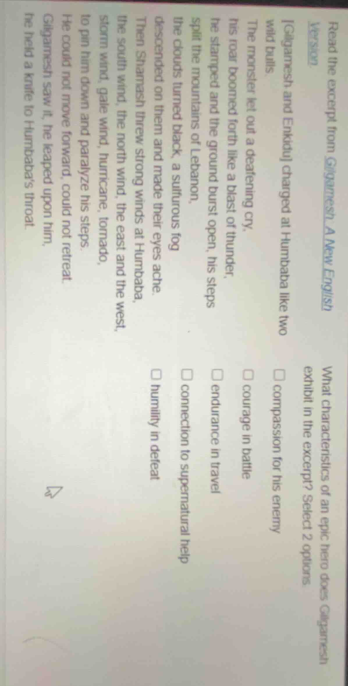 read the excerpt from gilgamesh: a new english version gilgamesh and en…