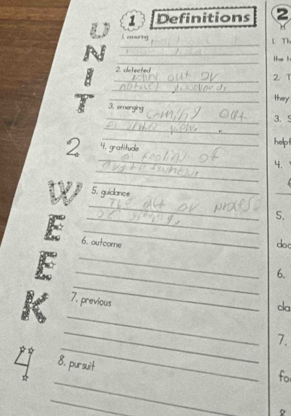 unit 2 week 4 1 definitions 1. assuring 2. detected 3. emerging 4. grat…