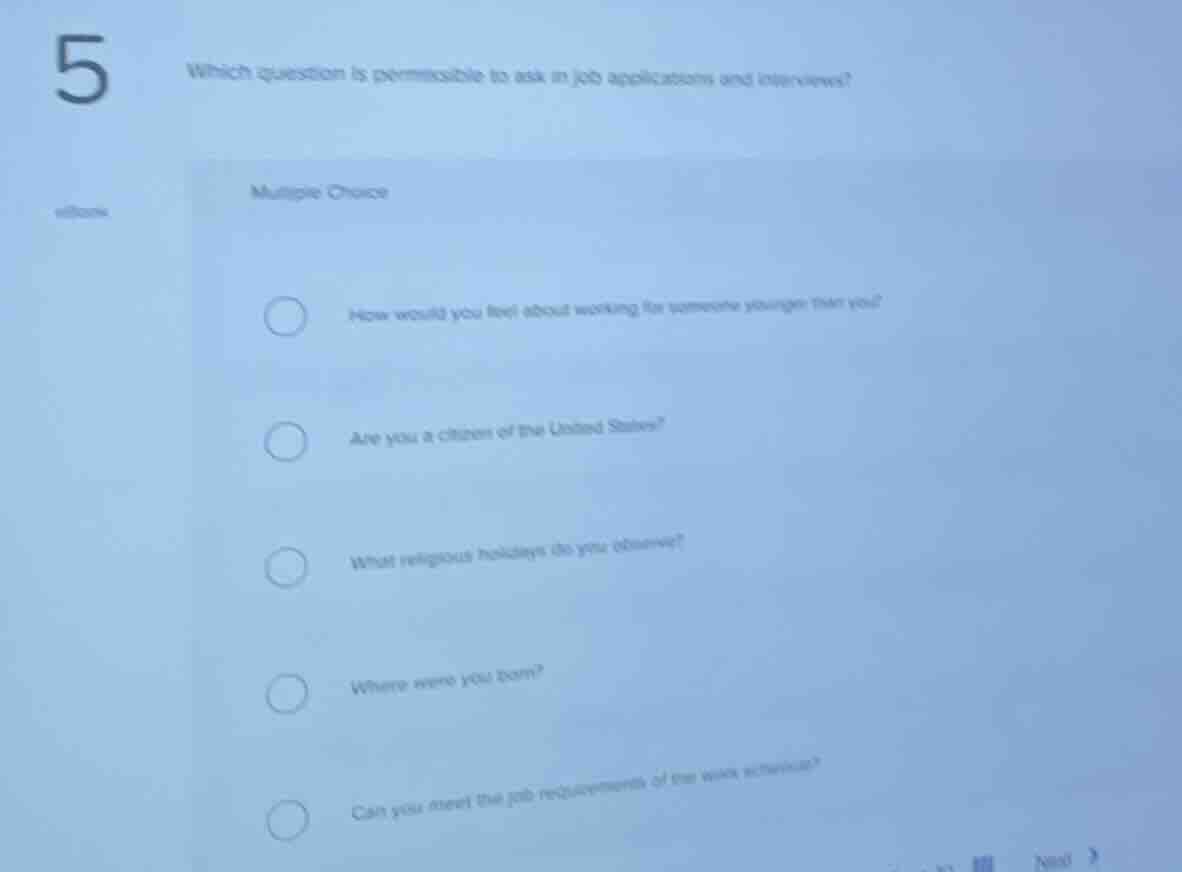 5 which question is permissible to ask in job applications and intervie…