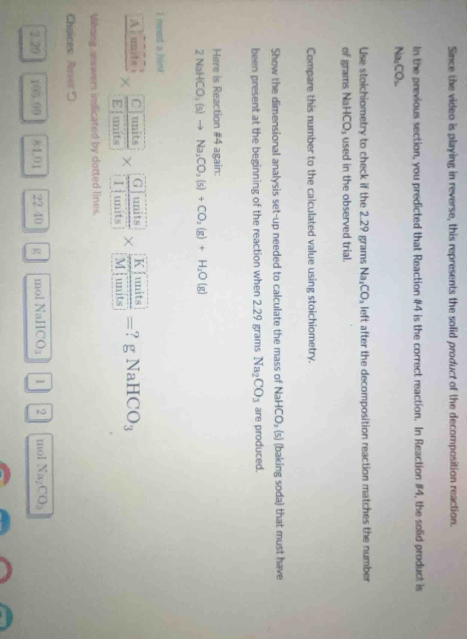 since the video is playing in reverse, this represents the solid produc…