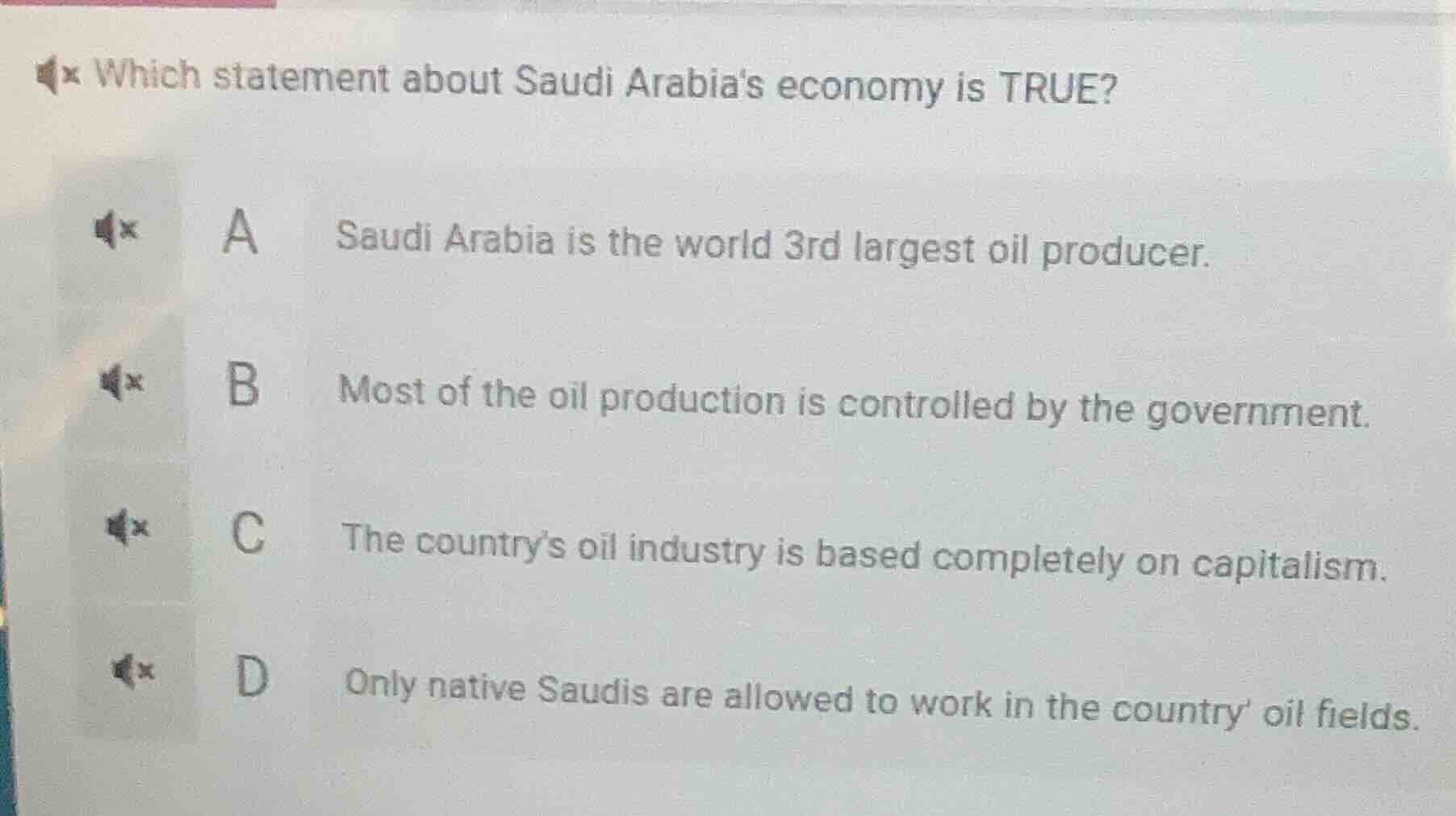 which statement about saudi arabias economy is true? a saudi arabia is …