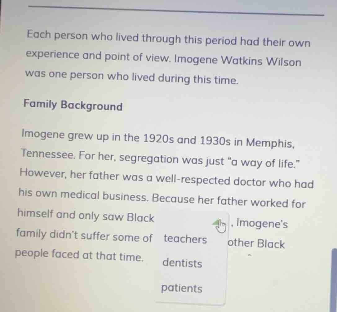 each person who lived through this period had their own experience and …