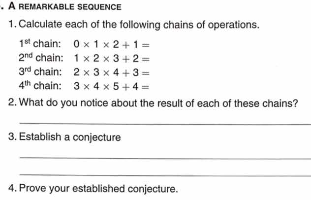 . a remarkable sequence 1. calculate each of the following chains of op…
