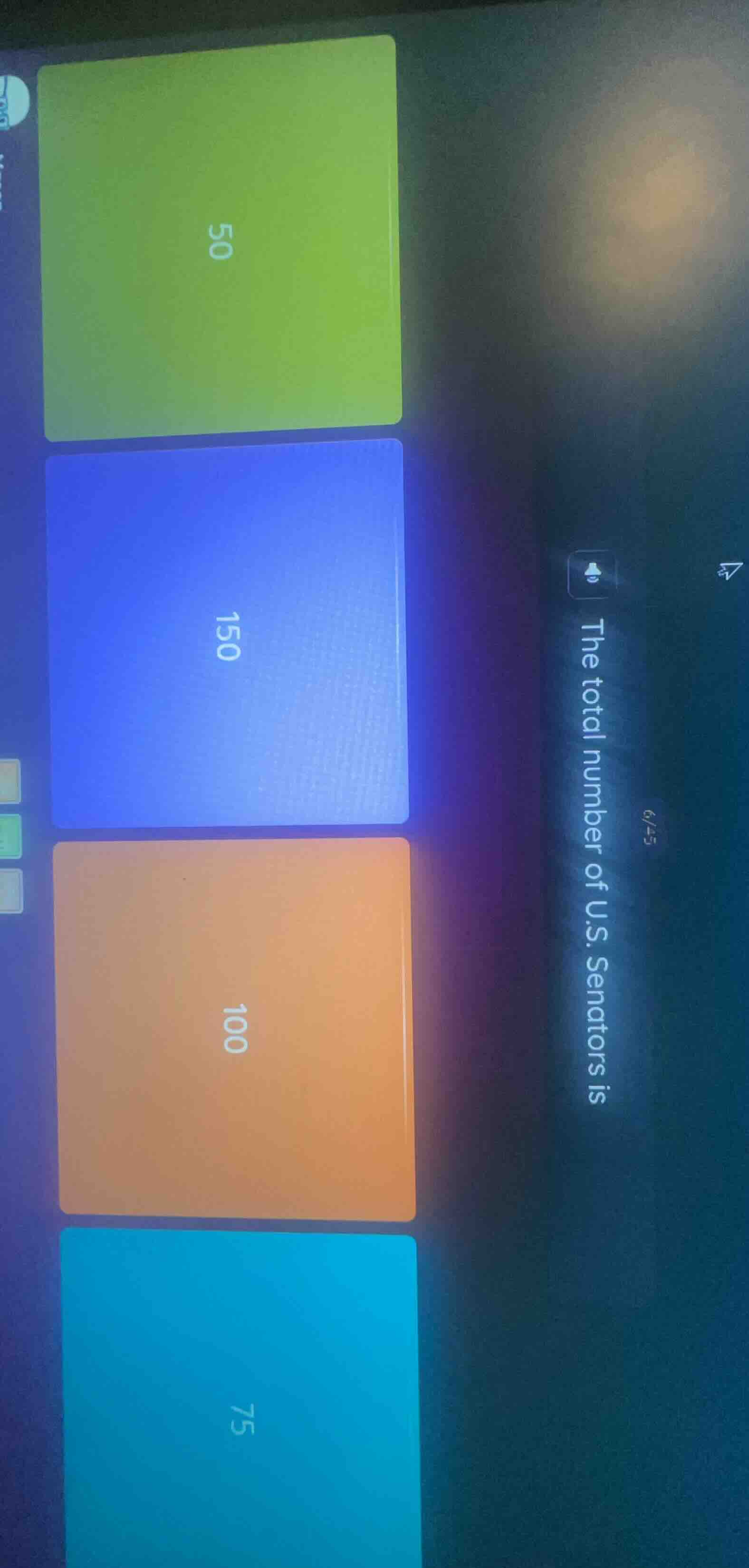the total number of u.s. senators is 50 150 100 75