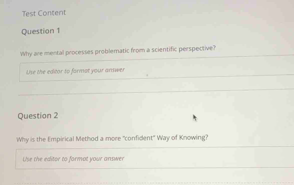 test content question 1 why are mental processes problematic from a sci…