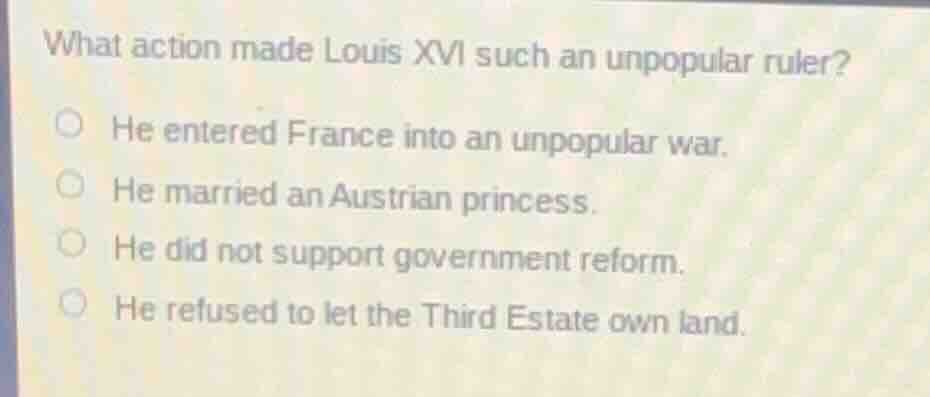 what action made louis xvi such an unpopular ruler?he entered france in…