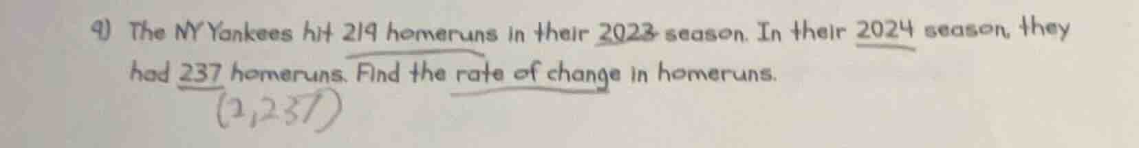 4) the ny yankees hit 219 homeruns in their 2023 season. in their 2024 …