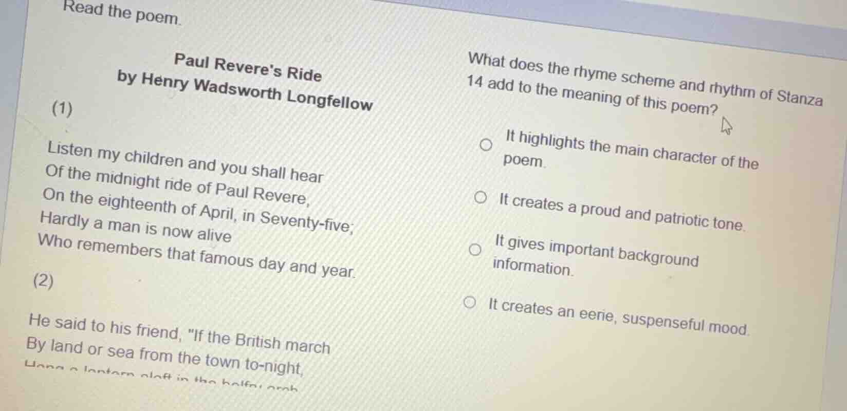 read the poem. paul reveres ride by henry wadsworth longfellow (1) list…