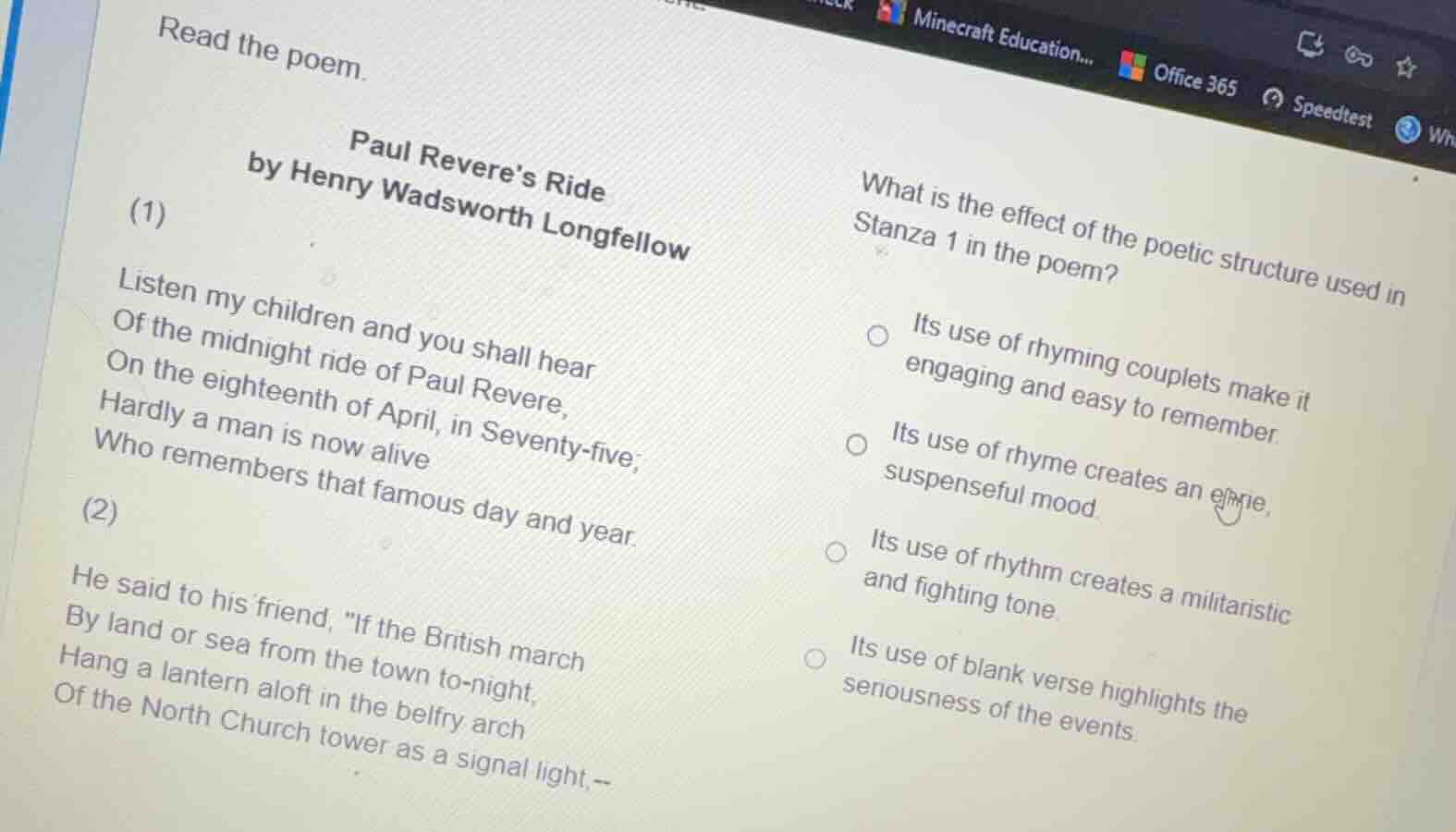 read the poem. paul reveres ride by henry wadsworth longfellow (1) list…