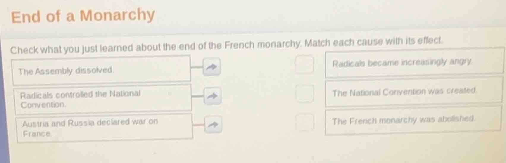 end of a monarchy check what you just learned about the end of the fren…